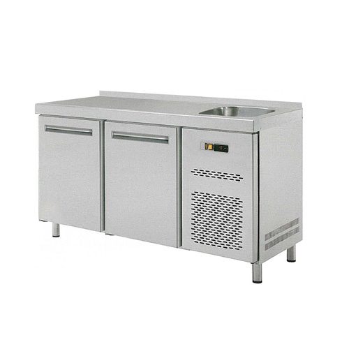 Stôl chladiaci s drezom, 2 x dvere-RT-2D-S